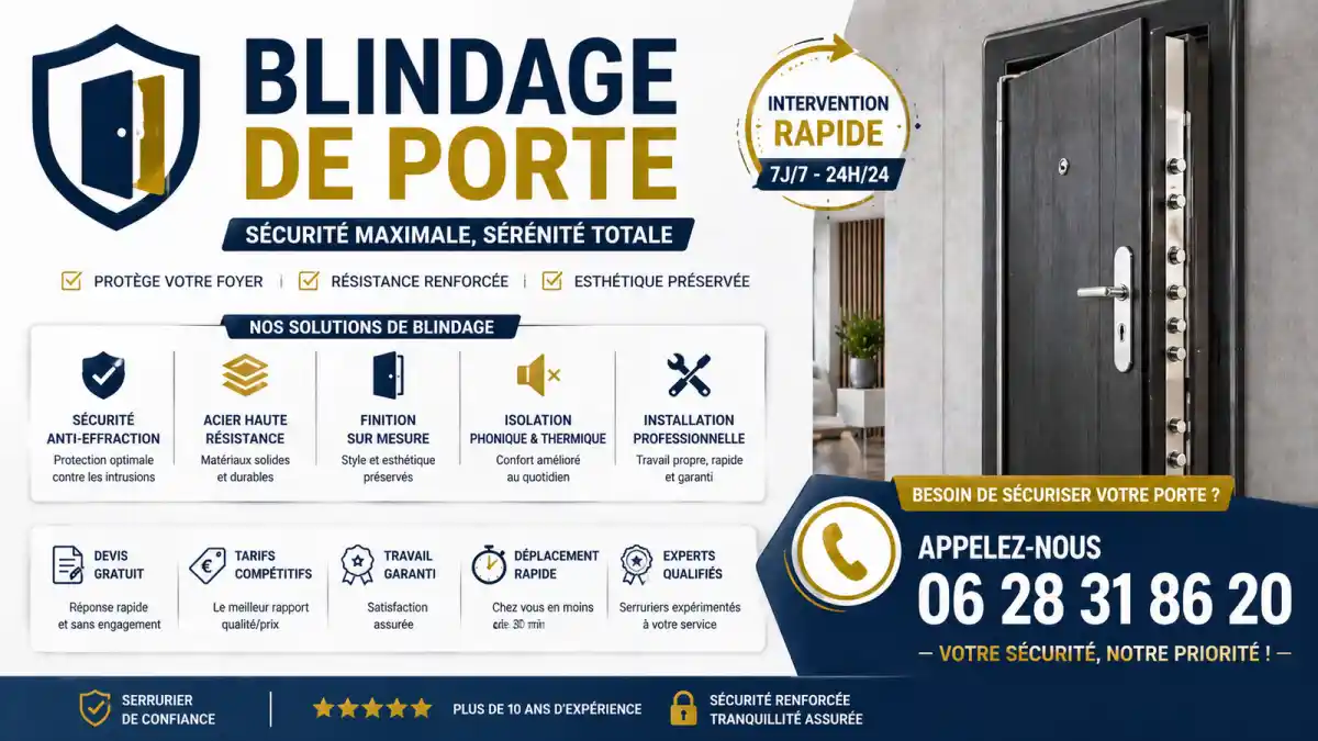 blindage porte Saint-chamas installation porte blindée sécurité