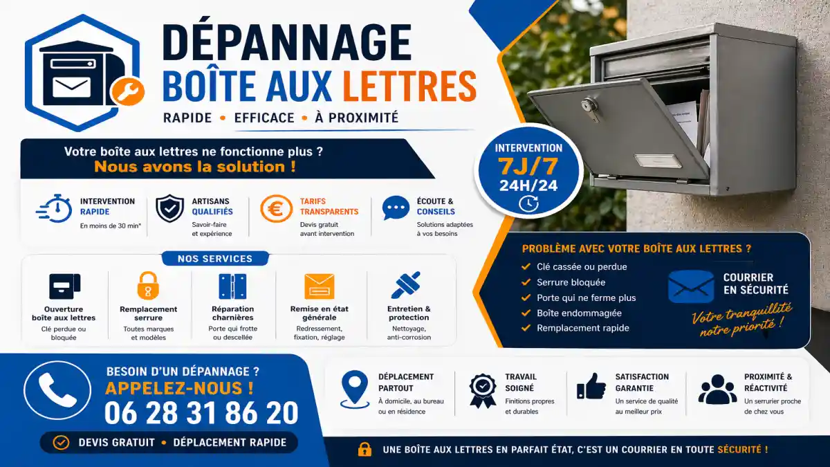 Dépannage Reparation Installation boîte aux lettres La ciotat