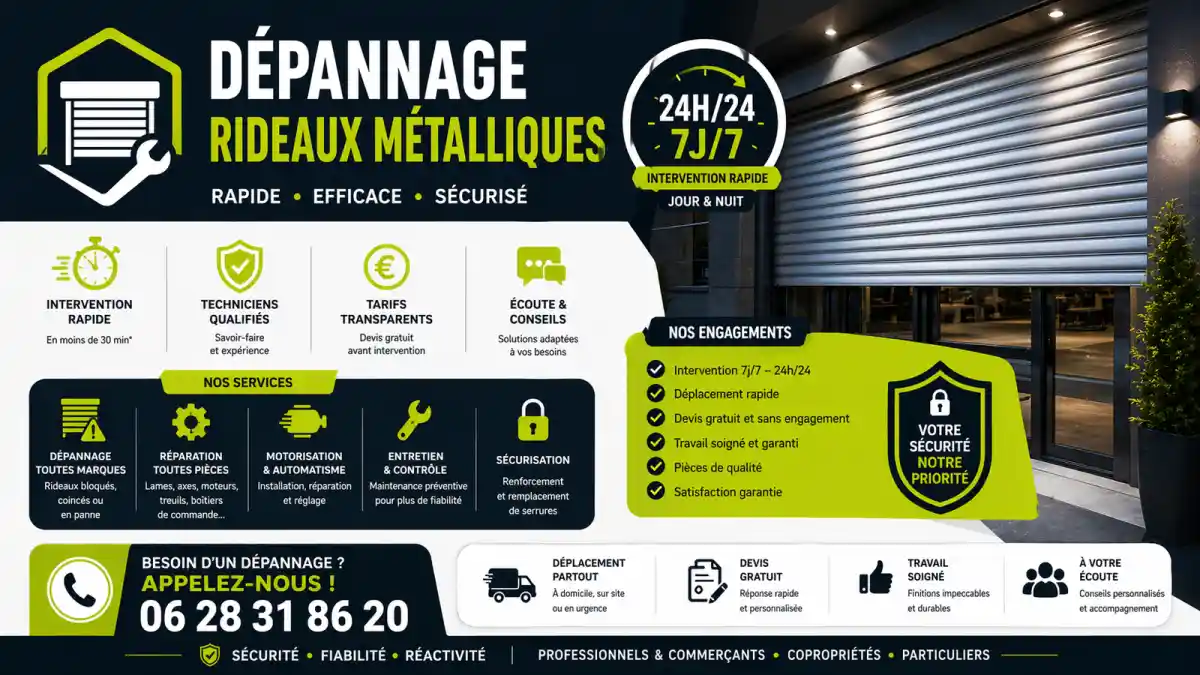 dépannage rideau métallique La penne-sur-huveaune : intervention d'urgence 24/7